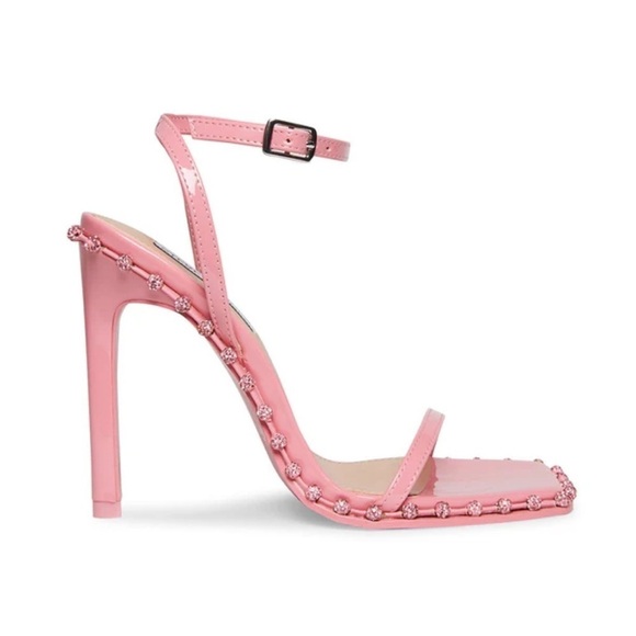 Steve Madden Zelle Square Toe Rhinestone Heels in Pink Size 9 - Picture 11 of 11